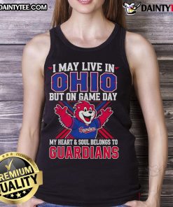 Ohio game day tank top showcasing Cleveland Guardians pride with bold graphics and vibrant colors.