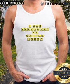 Awesome I Was Narcanned at Waffle Home tank top design featuring vibrant colors and playful text for casual wear.