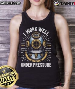 Alt Text: Awesome I Work Well Under Pressure Diving Suit Tank Top featuring a bold design and vibrant colors for summer style.