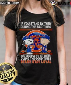 Alt Text: Loyal bears graphic tee for ladies, celebrating support through good and bad times, perfect for casual wear.