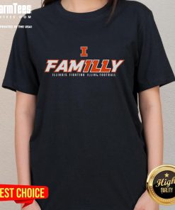 Awesome Illinois Football FamILLy Ladies Tee featuring a stylish design perfect for female fans of Illinois football.