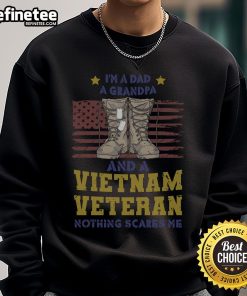 Alt Text: Awesome I'm A Dad, A Grandpa, And A Vietnam Veteran Sweatshirt showcasing pride and resilience in family and service.