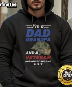 Awesome I'm A Dad, Grandpa, And A Veteran Hoodie featuring bold text, perfect for proud fathers and veterans.