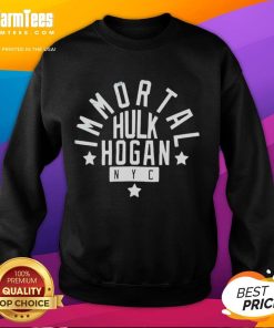 Awesome Immortal Hulk Hogan NYC sweatshirt featuring vibrant graphics and a comfortable fit, perfect for wrestling fans.
