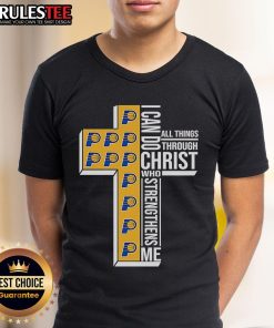 Awesome Indiana Pacers 'I Can Do All Things Through Christ Who Strengthens Me' Cross T-Shirt for fans and believers.