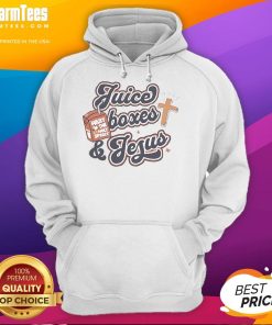 Awesome juice boxes and Jesus hoodie design, featuring colorful graphics and playful elements for a fun vibe.
