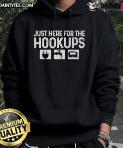 Awesome Just Here For The Hookups Hoodie in stylish design, perfect for casual outings and trendy streetwear lovers.