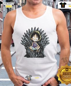 Awesome King of Pirates Throne tank top featuring One Piece Luffy, perfect for anime fans and cosplay enthusiasts.