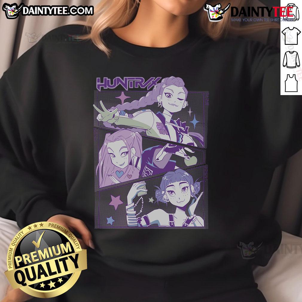 Awesome Kpop Demon Hunters Huntrix Sweatshirt Awesome K-Pop Demon Hunters Huntrix sweatshirt featuring vibrant graphics and a stylish design for fans.