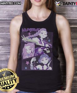 Awesome K-Pop Demon Hunters Huntrix tank top featuring vibrant graphics and a stylish design for fans.