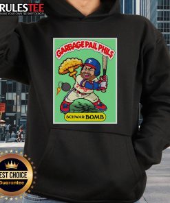 Awesome Kyle Schwarber Schwar-BOMB Garbage Pail Phils hoodie featuring a vibrant baseball design for Philadelphia fans.