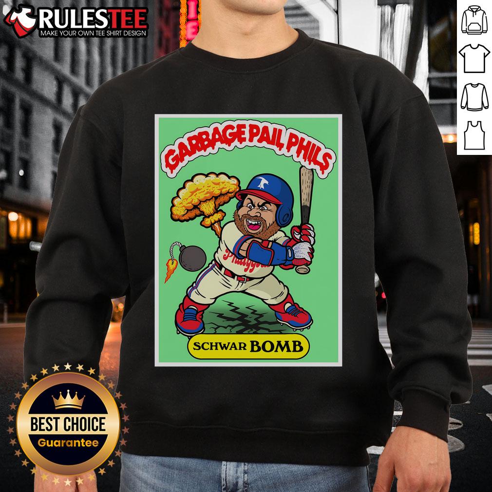 Awesome Kyle Schwarber Schwar-BOMB Garbage Pail Phils Philadelphia Baseball Sweatshirt Awesome Kyle Schwarber Schwar-BOMB Garbage Pail Phils sweatshirt featuring a vibrant baseball design for Philadelphia fans.