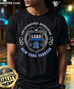 Awesome Law Enforcement Appreciation New York Yankees T-Shirt celebrating police heroes with stylish design.