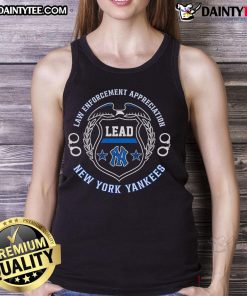 Awesome Law Enforcement Appreciation tank top featuring New York Yankees logo, perfect for supporting local heroes.