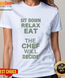 Awesome lettuce sit down relax eat graphic on a ladies tee, perfect for food lovers and Omakase enthusiasts.