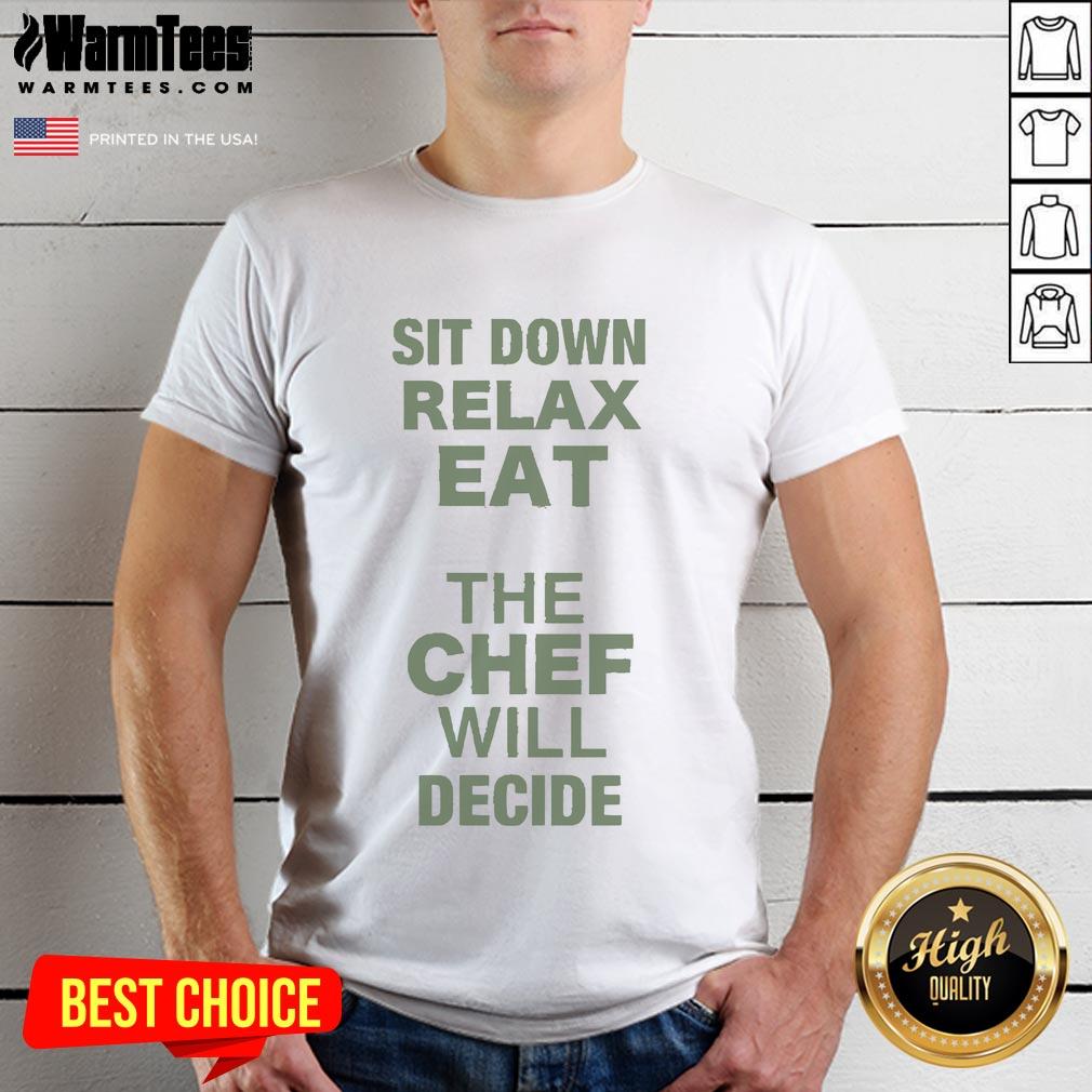 Awesome Lettuce Sit Down Relax Eat The Chef Will Decide Omakase T Shirt Alt Text: Awesome Lettuce Sit Down Relax Eat Omakase T-Shirt design featuring playful food graphics and vibrant colors.