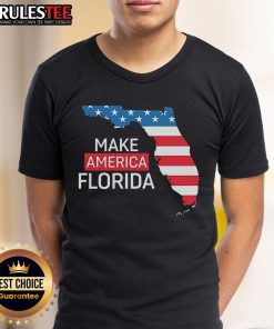 Awesome Make America Florida State Flag T-Shirt featuring vibrant colors and a stylish design for patriotic fans.