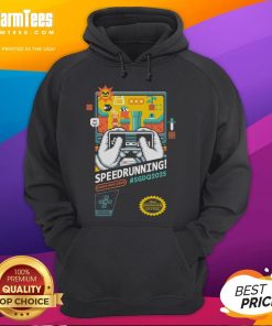 Awesome Mario SGDQ Speedrunning 2025 Retro Gamer Hoodie featuring vibrant graphics and a comfortable fit for gamers.