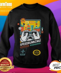 Alt Text: Awesome Mario SGDQ Speedrunning 2025 retro gamer sweatshirt featuring vibrant graphics and a cozy design.