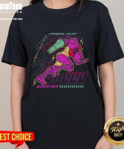 Awesome Metroid Breaking The Barrier Ladies Tee featuring vibrant graphics and comfortable fit for fans of the game.