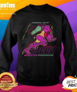 Awesome Metroid Breaking The Barrier sweatshirt featuring vibrant graphics and a unique design for gaming enthusiasts.