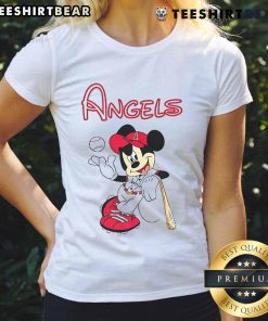 Awesome Mickey Los Angeles Angels Baseball ladies tee featuring a stylish design for female fans of MLB.