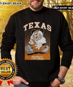 Awesome Mickey Mouse Texas Longhorns football fan sweatshirt featuring vibrant graphics and cozy design.