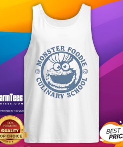 Awesome Monster Foodie Culinary School tank top featuring a playful cookie monster design for food lovers.