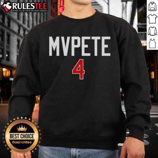 Alt Text: Awesome MVPETE 4 Pete Crow Armstrong sweatshirt showcasing stylish design and vibrant colors for baseball fans.