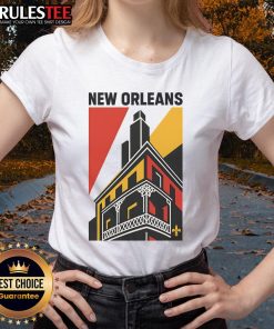Alt Text: Stylish Awesome New Orleans Art Deco ladies tee featuring vibrant designs and a comfortable fit for casual wear.