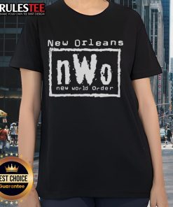 Alt Text: Awesome New Orleans nWo New World Order Ladies Tee featuring stylish graphics and comfortable fit for fans.