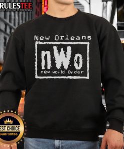 Awesome New Orleans nWo New World Order sweatshirt featuring bold graphics and a stylish design for fans.