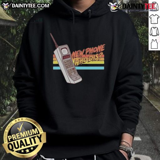 Awesome New Phone Who Dis Retro Hoodie in vibrant colors, perfect for casual wear and tech enthusiasts.