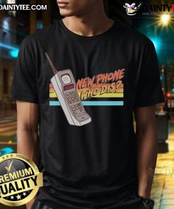 Awesome New Phone Who Dis Retro T-Shirt featuring a vintage style design, perfect for casual wear and phone enthusiasts.