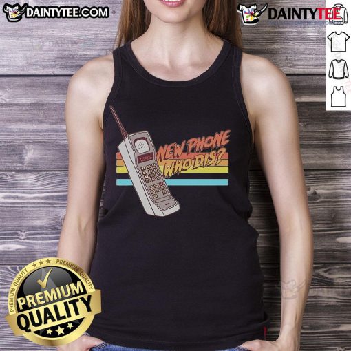 Awesome New Phone Who Dis Retro Tank Top featuring vibrant colors and a playful design for stylish summer wear.