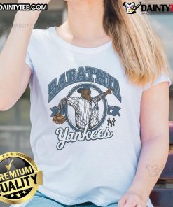 Awesome New York Yankees CC Sabathia Ladies Tee featuring stylish design and team logo, perfect for fans.