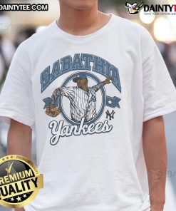 Awesome New York Yankees CC Sabathia T-shirt featuring bold graphics and comfortable fit, perfect for baseball fans.