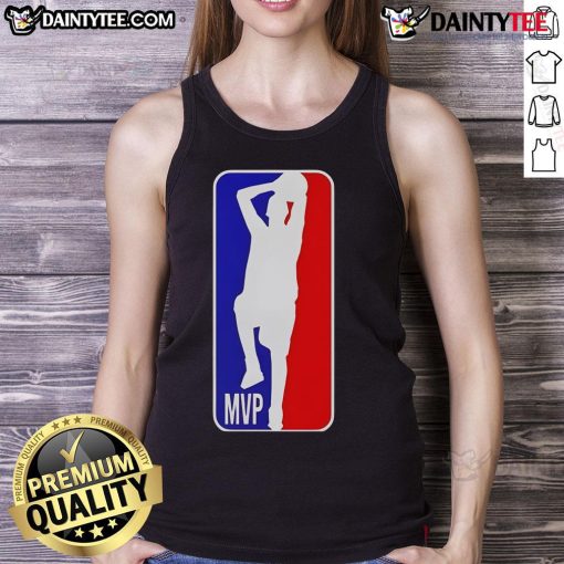 Awesome Nikola Jokic MVP shooting basketball logo tank top showcasing vibrant design and sporty style for fans.