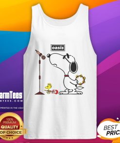 Awesome Oasis Snoopy Woodstock tank top featuring vibrant graphics of Snoopy and Woodstock on a comfortable design.