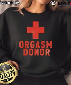 Awesome Orgasm Donor Plus Sweatshirt in black, featuring a playful design perfect for casual wear.