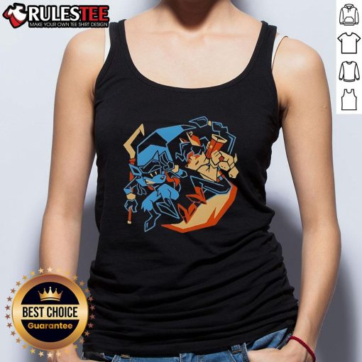 Cool Sly Cooper tank top featuring the Awesome Outlaw Duo design, perfect for fans of the game and stylish casual wear.