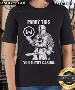 Awesome Parry This You Filthy Casual Windscribe Logo Ladies Tee featuring a stylish graphic design for casual wear.