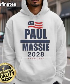 Awesome Paul Massie 2028 President hoodie featuring bold graphics and a stylish design for campaign supporters.