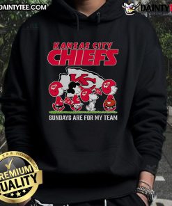 Awesome Peanuts Kansas City Chiefs hoodie for game day, perfect for showing team spirit on Sundays.