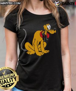Cute ladies' tee featuring an awesome cartoon of Pluto, perfect for adding fun to any casual outfit.