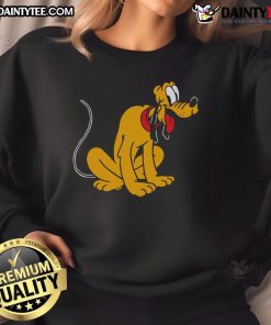 Cute cartoon of Pluto on a comfy sweatshirt, perfect for fans of adorable space-themed apparel. Awesome Pluto Cartoon Sweatshirt.