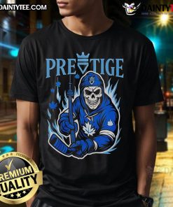 Awesome Prestige Skeleton Toronto Maple Leafs T-Shirt featuring a unique skeleton design for hockey fans.