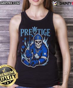 Awesome Prestige Skeleton Toronto Maple Leafs tank top featuring a stylish skeleton design for fans.