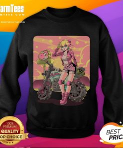 Awesome Princesses Peach motorcycle cross country retro anime gamer sweatshirt featuring vibrant graphics and cozy design.