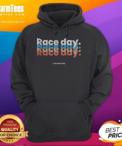 Awesome Race Day Repeat hoodie displayed on a model, showcasing the best day design for racing enthusiasts.